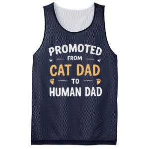 Funny New Daddy Cat Lover Promoted From Cat Dad To Human Dad Mesh Reversible Basketball Jersey Tank