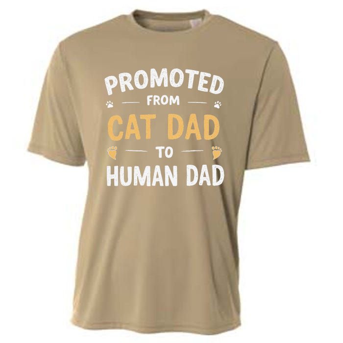 Funny New Daddy Cat Lover Promoted From Cat Dad To Human Dad Cooling Performance Crew T-Shirt