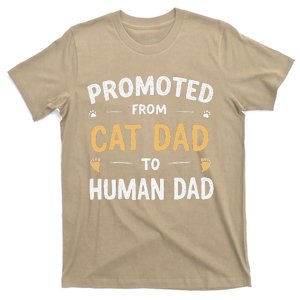 Funny New Daddy Cat Lover Promoted From Cat Dad To Human Dad T-Shirt