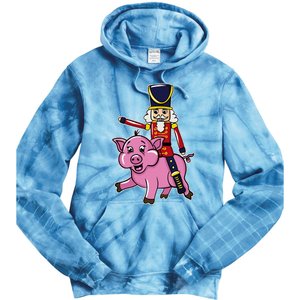 Funny Nutcracker Doll Riding Pig Lover Tie Dye Hoodie