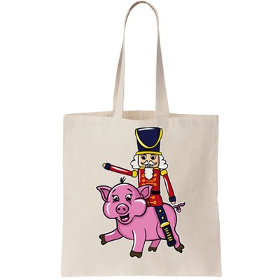 Funny Nutcracker Doll Riding Pig Lover Tote Bag