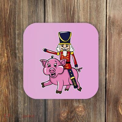 Funny Nutcracker Doll Riding Pig Lover Coaster