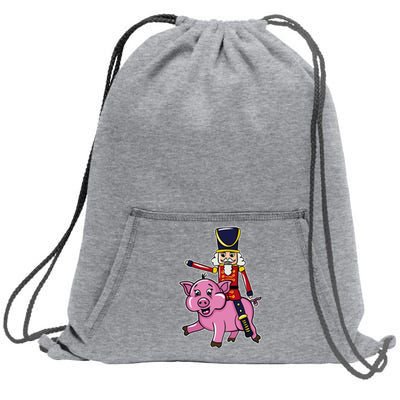 Funny Nutcracker Doll Riding Pig Lover Sweatshirt Cinch Pack Bag