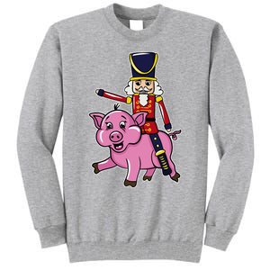 Funny Nutcracker Doll Riding Pig Lover Tall Sweatshirt