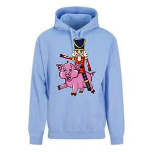 Funny Nutcracker Doll Riding Pig Lover Unisex Surf Hoodie