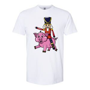 Funny Nutcracker Doll Riding Pig Lover Softstyle CVC T-Shirt