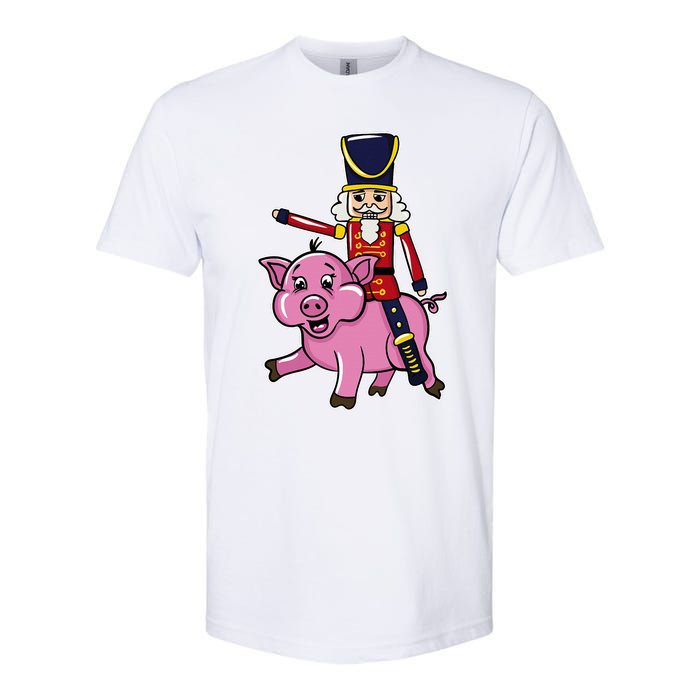 Funny Nutcracker Doll Riding Pig Lover Softstyle CVC T-Shirt