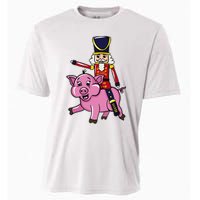 Funny Nutcracker Doll Riding Pig Lover Cooling Performance Crew T-Shirt