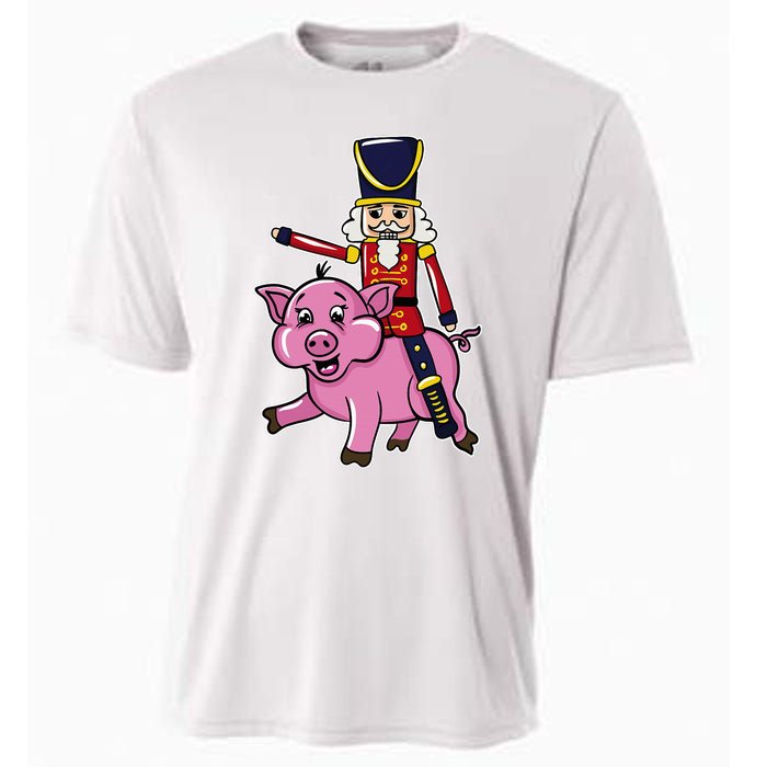 Funny Nutcracker Doll Riding Pig Lover Cooling Performance Crew T-Shirt