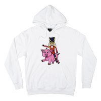 Funny Nutcracker Doll Riding Pig Lover Hoodie