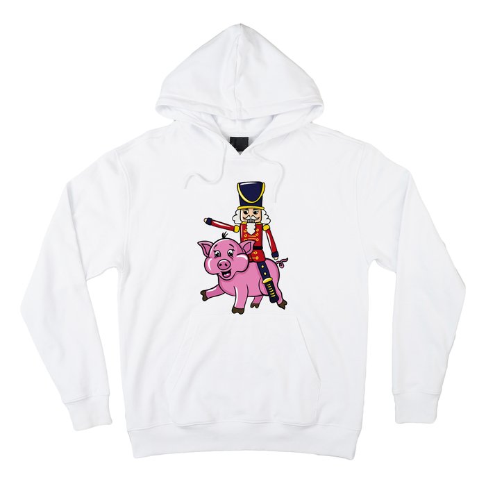 Funny Nutcracker Doll Riding Pig Lover Hoodie