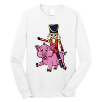 Funny Nutcracker Doll Riding Pig Lover Long Sleeve Shirt