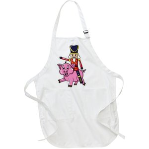 Funny Nutcracker Doll Riding Pig Lover Full-Length Apron With Pockets