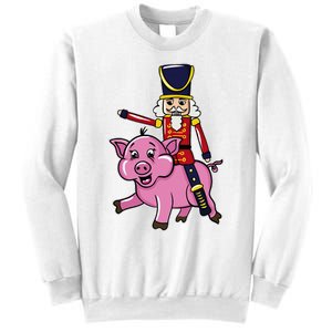 Funny Nutcracker Doll Riding Pig Lover Sweatshirt