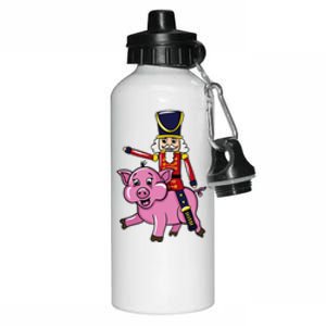 Funny Nutcracker Doll Riding Pig Lover Aluminum Water Bottle