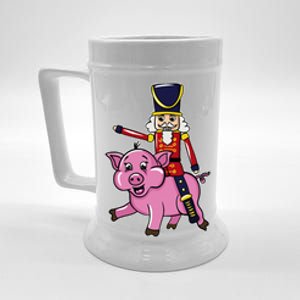 Funny Nutcracker Doll Riding Pig Lover Beer Stein