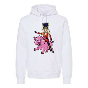 Funny Nutcracker Doll Riding Pig Lover Premium Hoodie