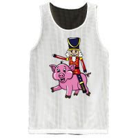 Funny Nutcracker Doll Riding Pig Lover Mesh Reversible Basketball Jersey Tank