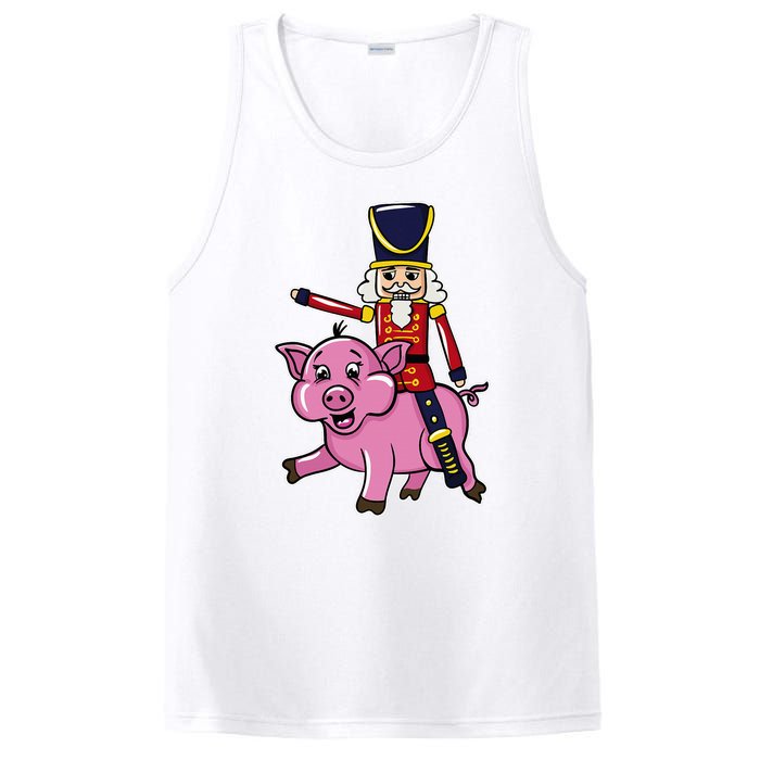 Funny Nutcracker Doll Riding Pig Lover PosiCharge Competitor Tank