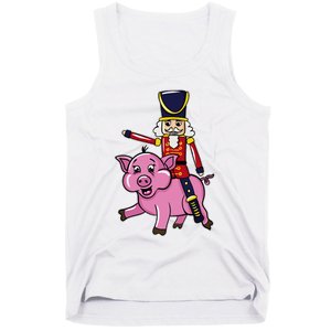 Funny Nutcracker Doll Riding Pig Lover Tank Top