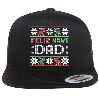 Feliz Navi Dad Navidad Funny Christmas Ugly Father Funny Gift Flatbill Hat