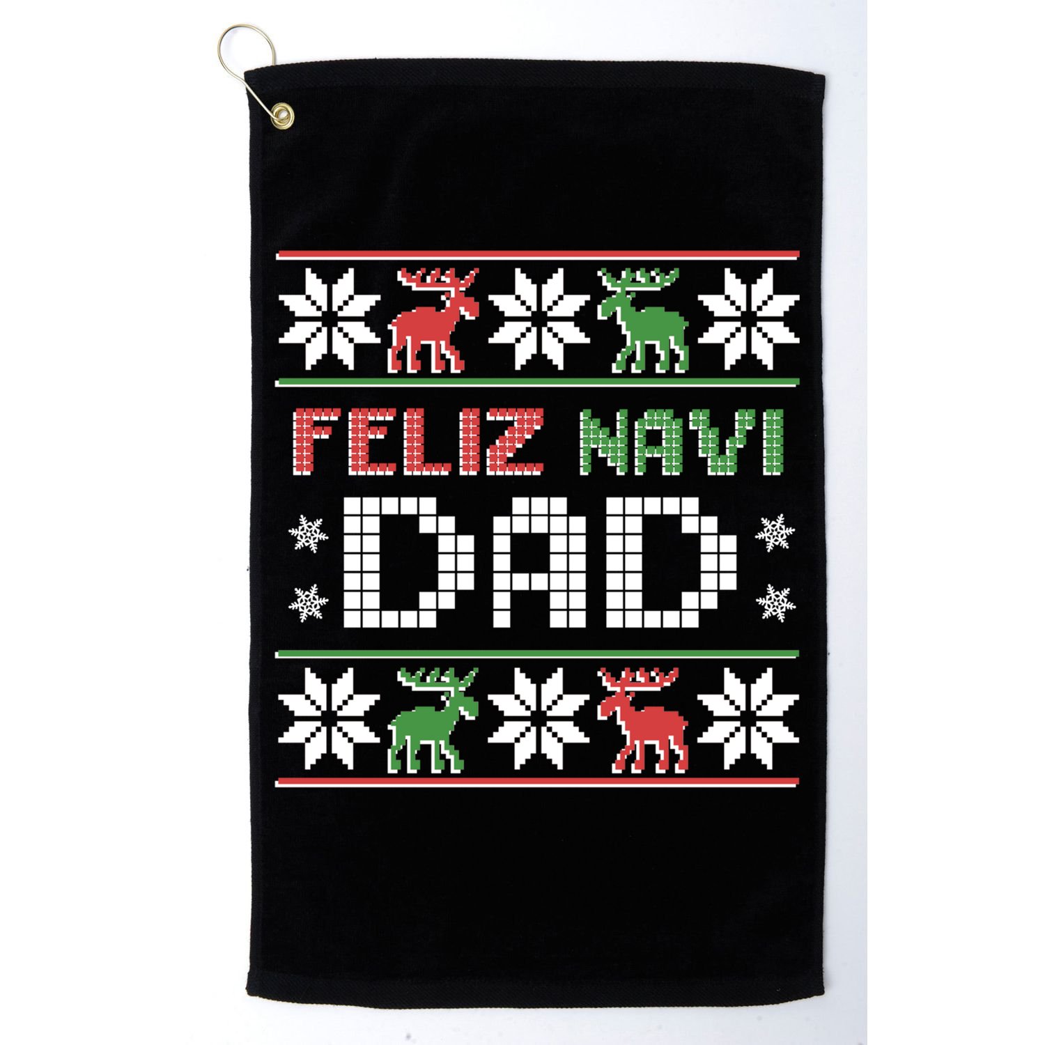 Feliz Navi Dad Navidad Funny Christmas Ugly Father Funny Gift Golf Towel