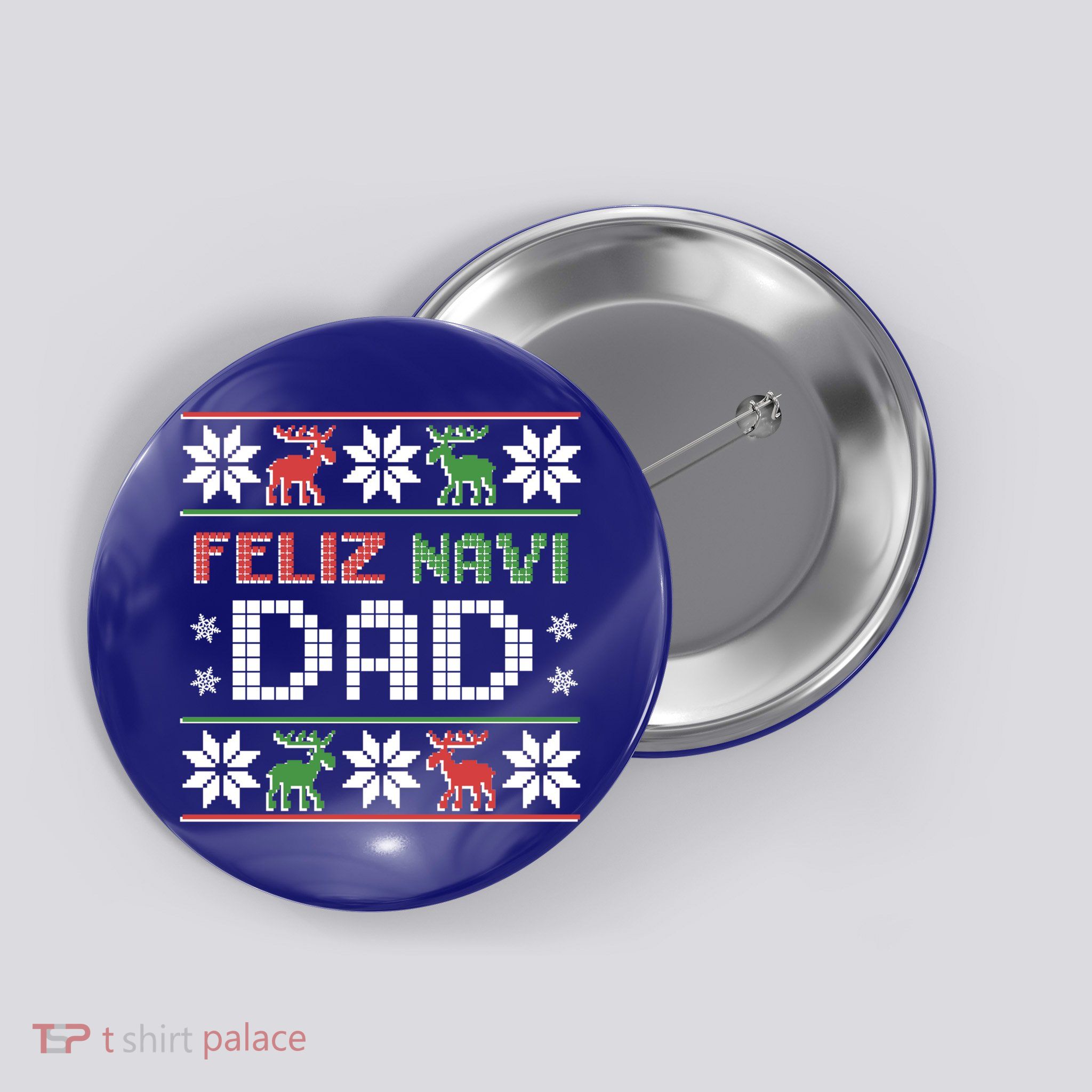 Feliz Navi Dad Navidad Funny Christmas Ugly Father Funny Gift Button