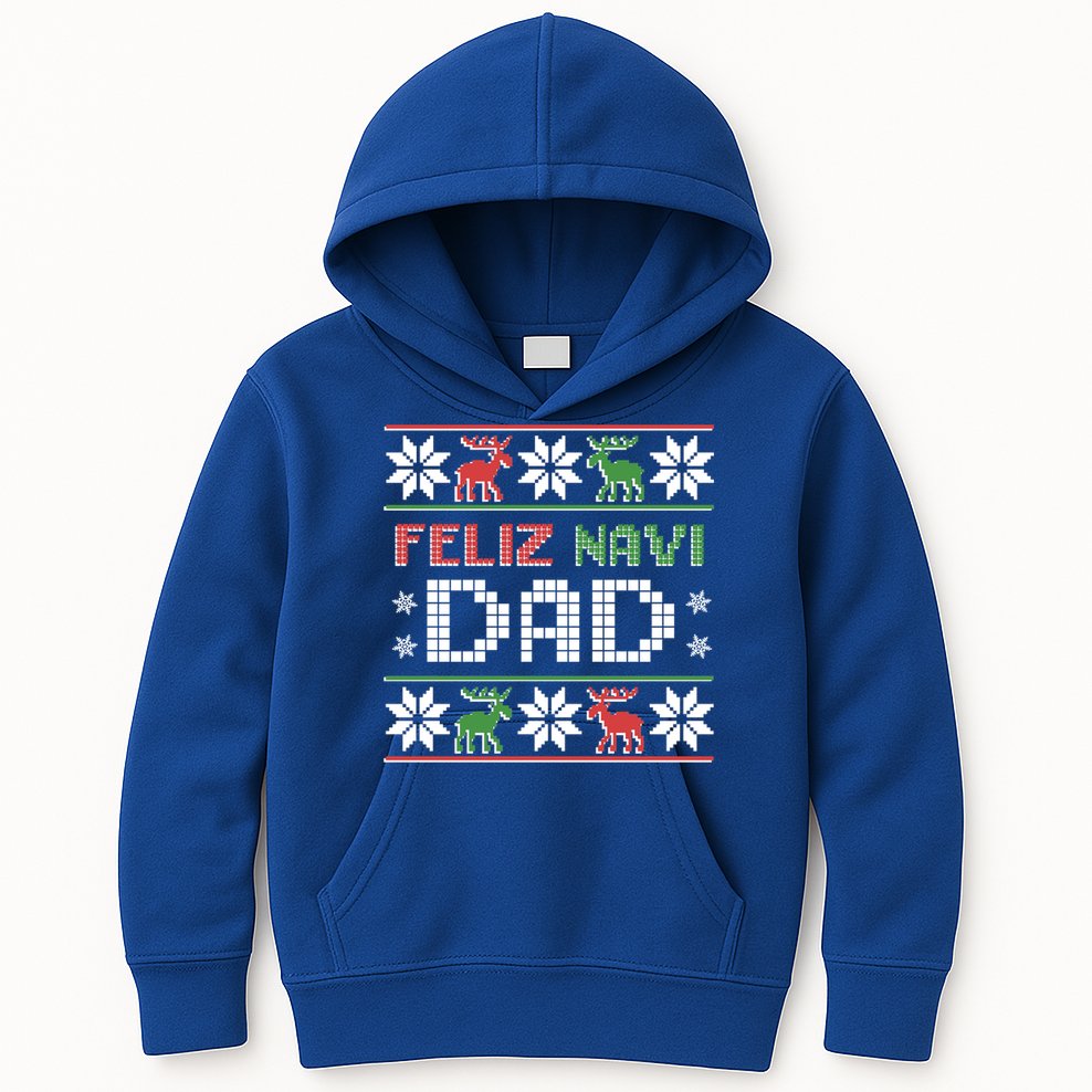 Feliz Navi Dad Navidad Funny Christmas Ugly Father Funny Gift Kids Hoodie