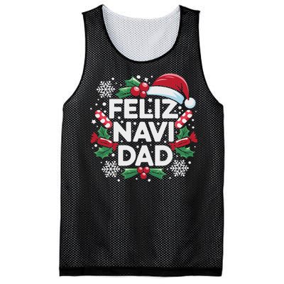 Feliz Navi Dad Joke Family Christmas Father Pajama Gift Mesh Reversible Basketball Jersey Tank