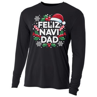 Feliz Navi Dad Joke Family Christmas Father Pajama Gift Cooling Performance Long Sleeve Crew