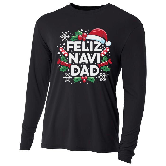 Feliz Navi Dad Joke Family Christmas Father Pajama Gift Cooling Performance Long Sleeve Crew