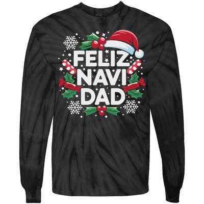 Feliz Navi Dad Joke Family Christmas Father Pajama Gift Tie-Dye Long Sleeve Shirt