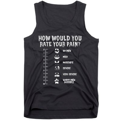 Funny Nurse Doctor Halloween How Would You Rate Your Pain Tank Top