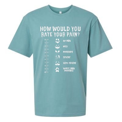 Funny Nurse Doctor Halloween How Would You Rate Your Pain Sueded Cloud Jersey T-Shirt