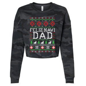 Feliz Navi Dad Ugly Christmas Sweatshirt Cropped Pullover Crew