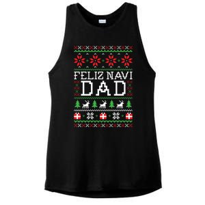 Feliz Navi Dad Ugly Christmas Sweatshirt Ladies PosiCharge Tri-Blend Wicking Tank