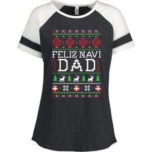 Feliz Navi Dad Ugly Christmas Sweatshirt Enza Ladies Jersey Colorblock Tee