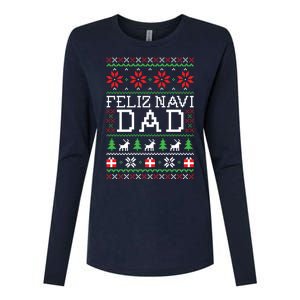 Feliz Navi Dad Ugly Christmas Sweatshirt Womens Cotton Relaxed Long Sleeve T-Shirt