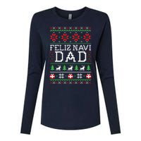 Feliz Navi Dad Ugly Christmas Sweatshirt Womens Cotton Relaxed Long Sleeve T-Shirt