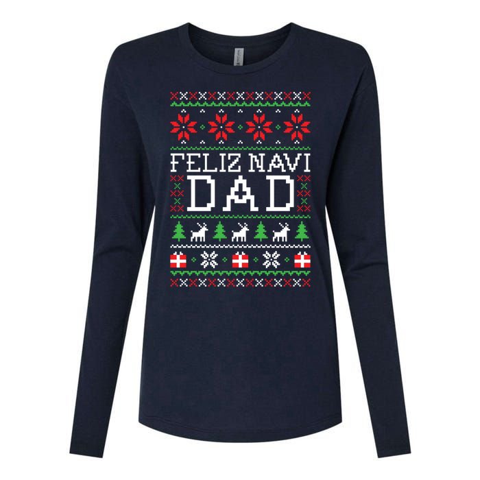 Feliz Navi Dad Ugly Christmas Sweatshirt Womens Cotton Relaxed Long Sleeve T-Shirt