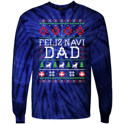 Feliz Navi Dad Ugly Christmas Sweatshirt Tie-Dye Long Sleeve Shirt