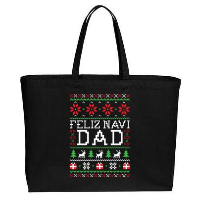 Feliz Navi Dad Ugly Christmas Sweatshirt Cotton Canvas Jumbo Tote