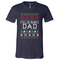 Feliz Navi Dad Ugly Christmas Sweatshirt V-Neck T-Shirt