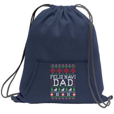 Feliz Navi Dad Ugly Christmas Sweatshirt Sweatshirt Cinch Pack Bag