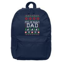 Feliz Navi Dad Ugly Christmas Sweatshirt 16 in Basic Backpack