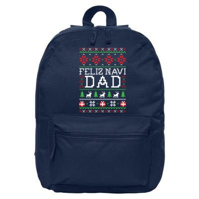 Feliz Navi Dad Ugly Christmas Sweatshirt 16 in Basic Backpack