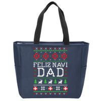 Feliz Navi Dad Ugly Christmas Sweatshirt Zip Tote Bag