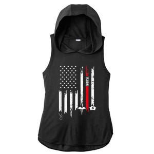 funny Nurse Day Gift Idea American Flag Ladies PosiCharge Tri-Blend Wicking Draft Hoodie Tank