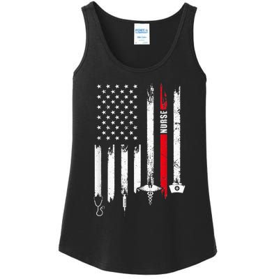 funny Nurse Day Gift Idea American Flag Ladies Essential Tank