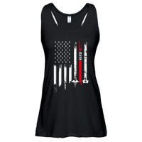 funny Nurse Day Gift Idea American Flag Ladies Essential Flowy Tank